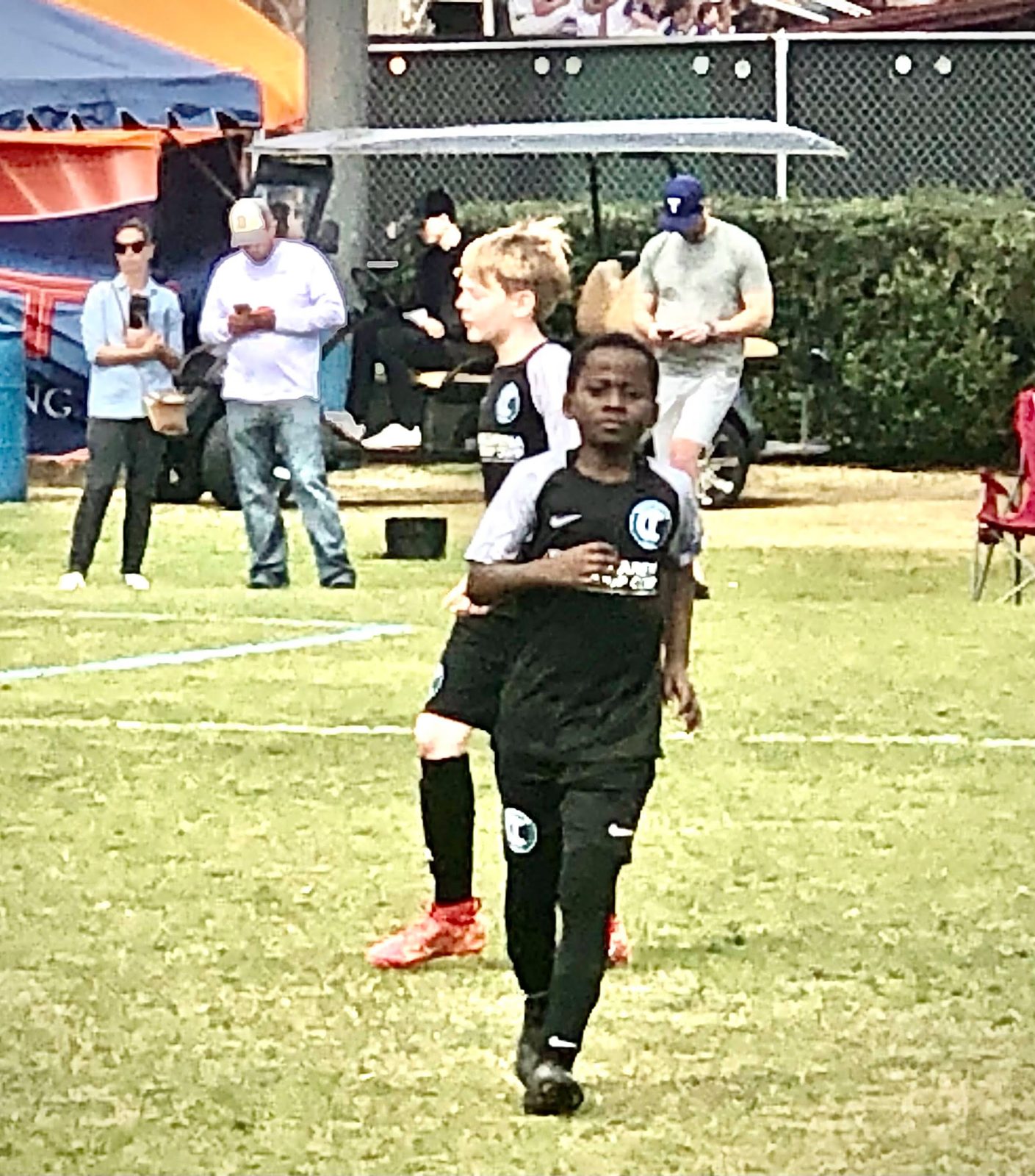 A young soccer player on the field
